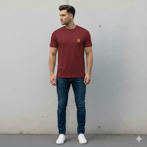 Royal Signature Series: Bold Crimson Red Crew Neck Tee