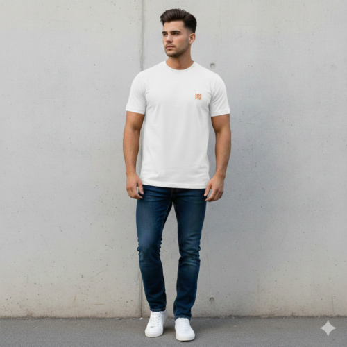 Royal Signature Series: Premium Crisp White Crew Neck Tee
