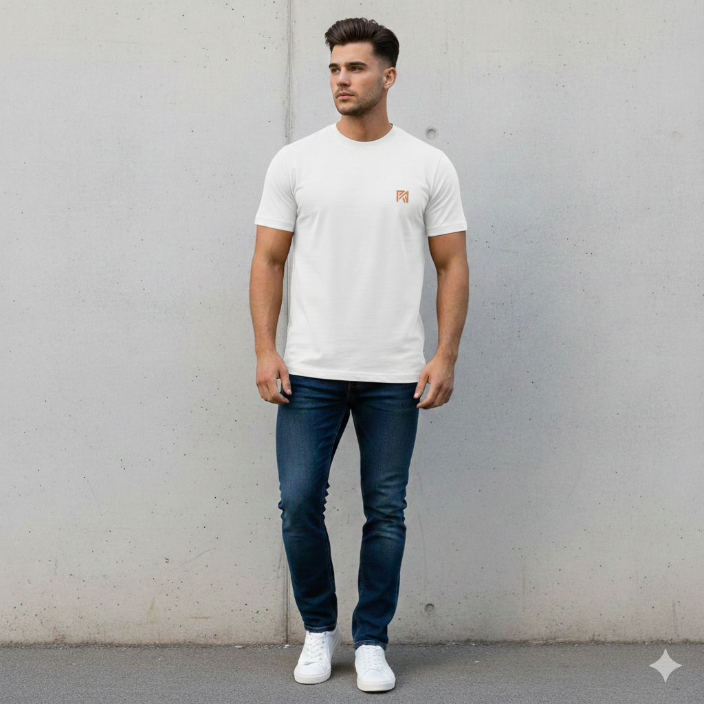 Royal Signature Series: Premium Crisp White Crew Neck Tee