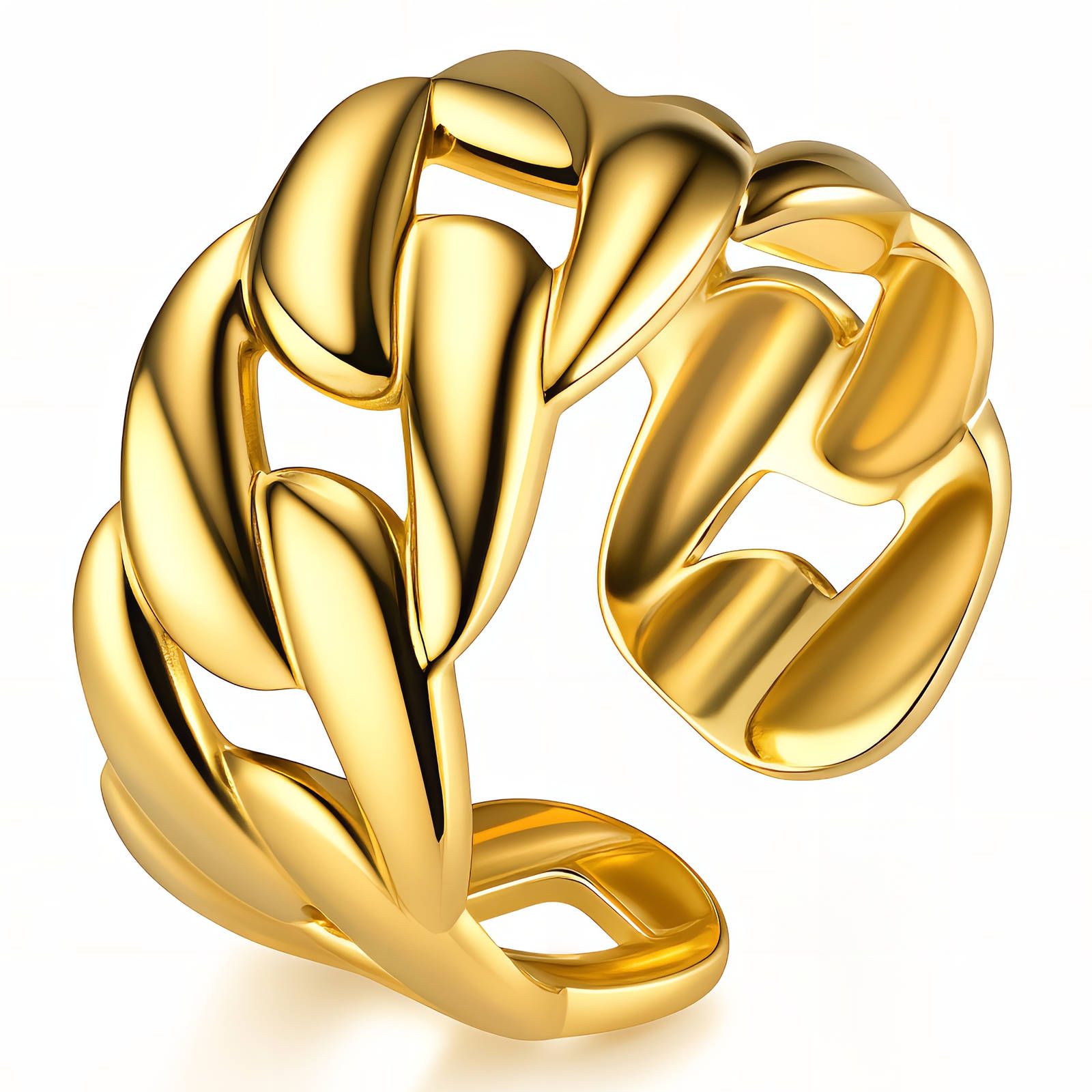 Ring, 18K Gold Plated Steel