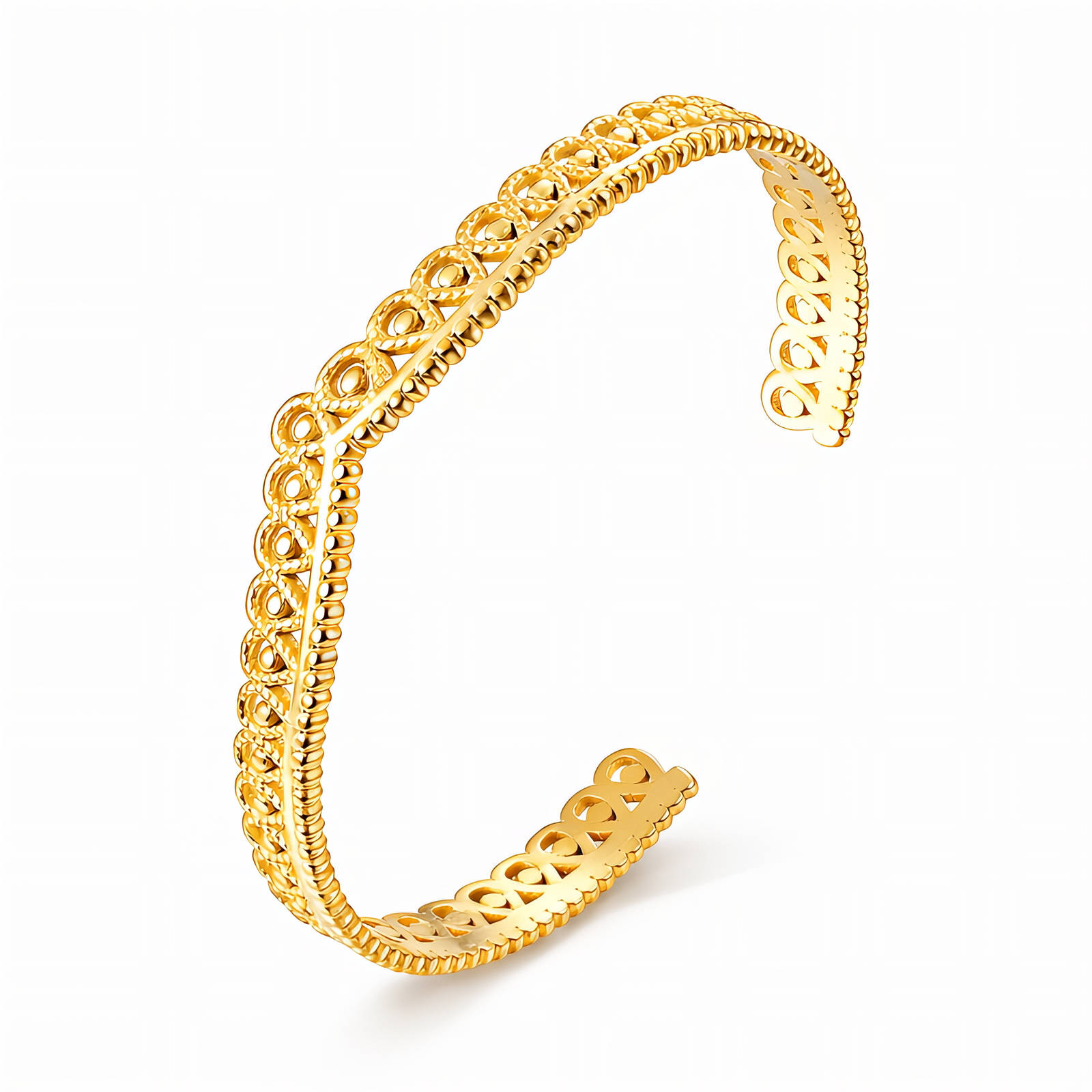 Bracelet, 18K Gold Plated Steel