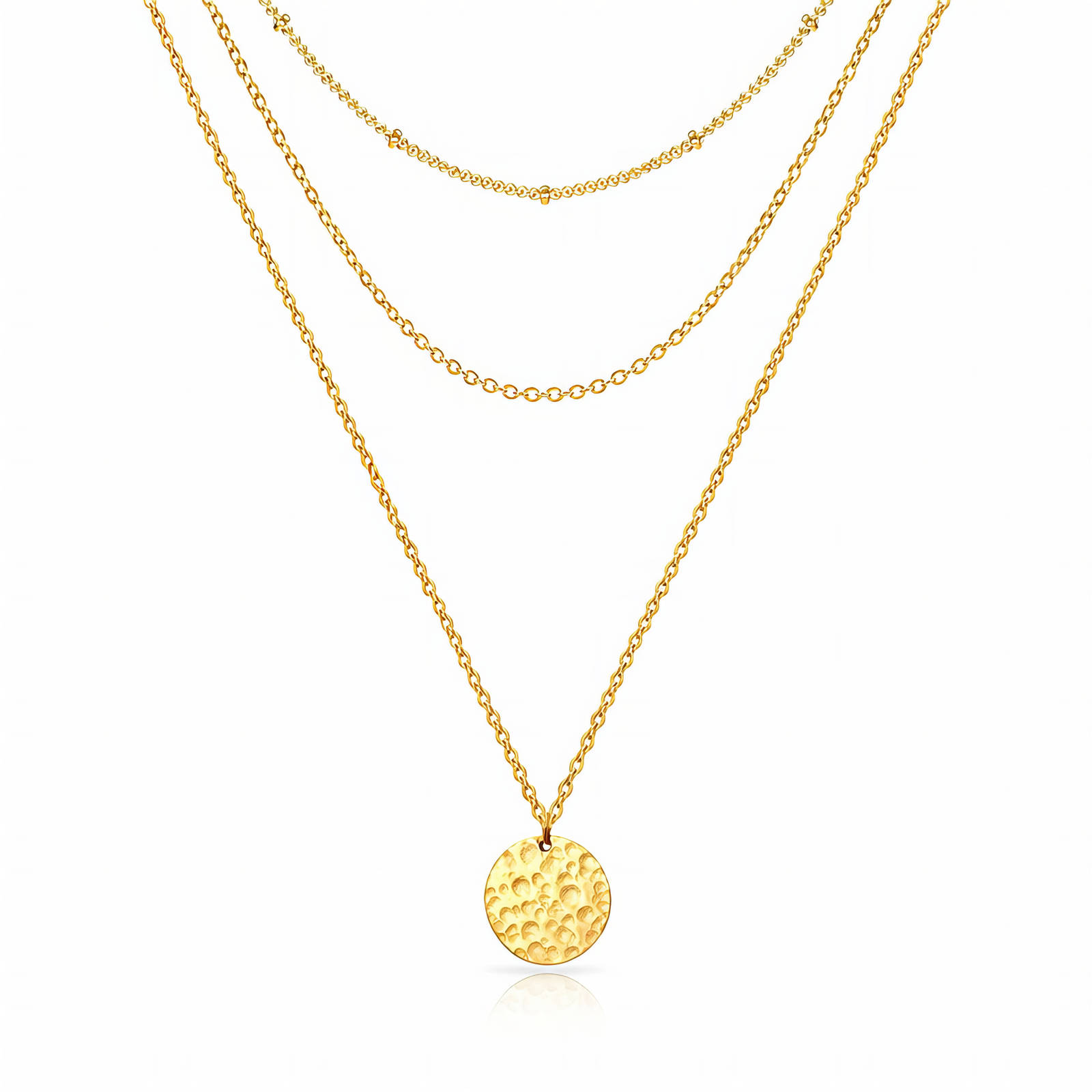 Necklace, 18K Gold Plated Steel