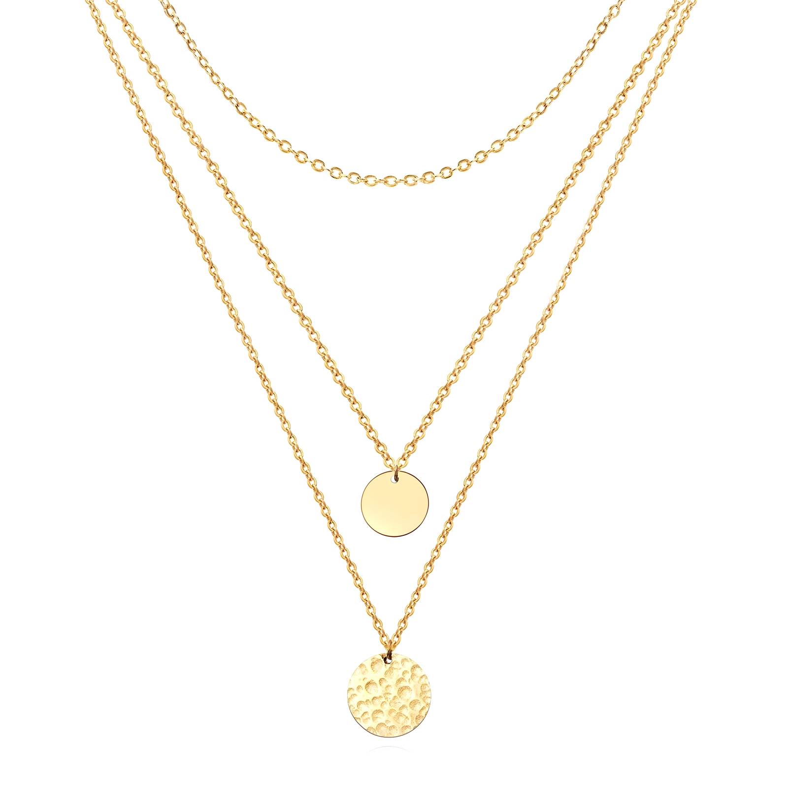 Necklace, 18K Gold Plated Steel