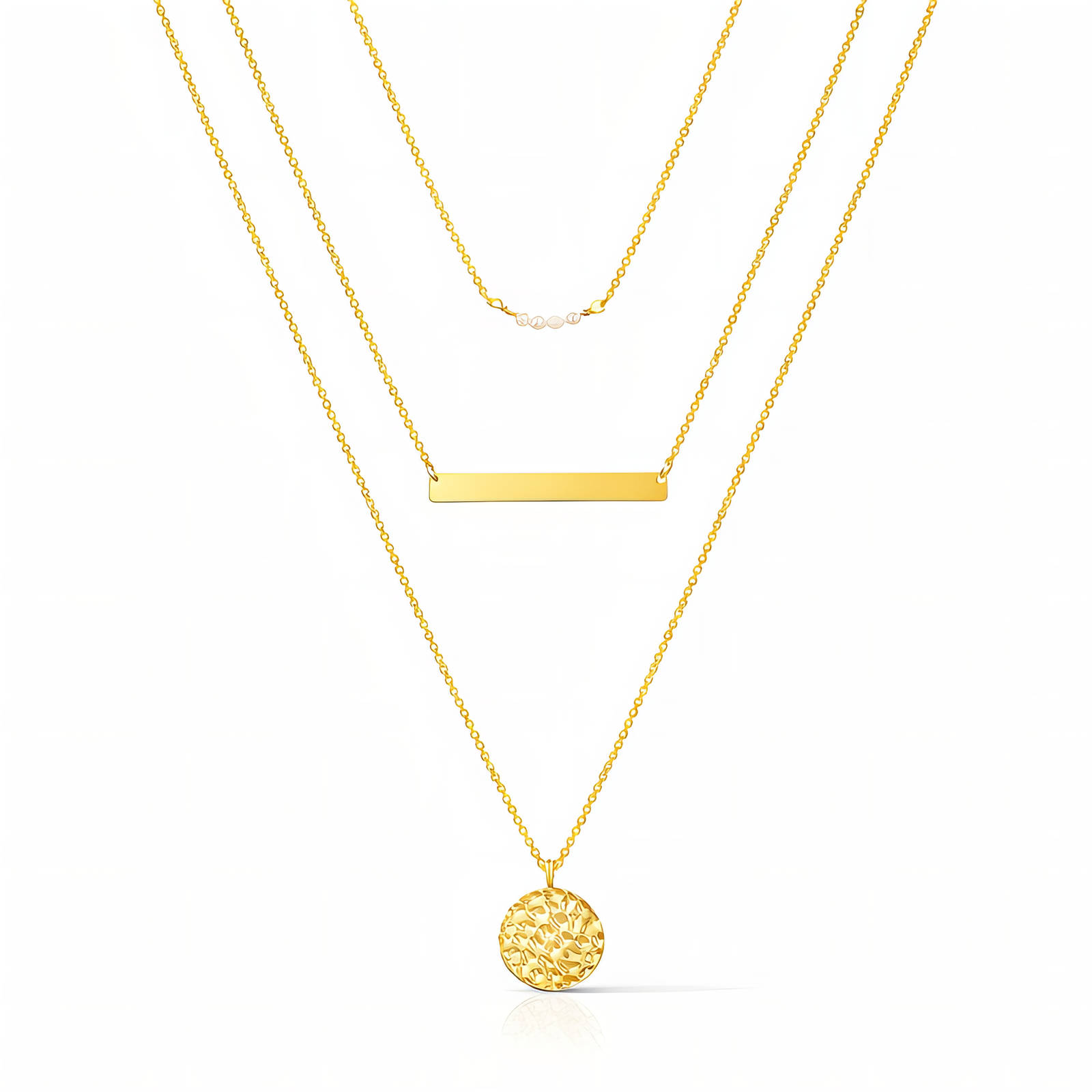 Necklace, 18K Gold Plated Steel