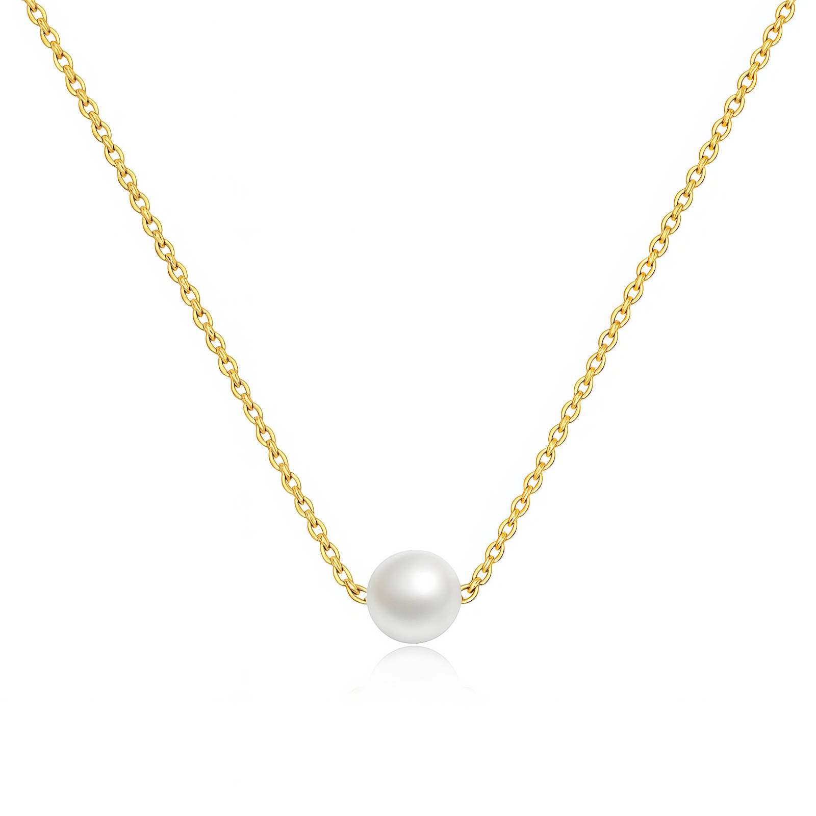 Necklace, 18K Gold Plated Steel