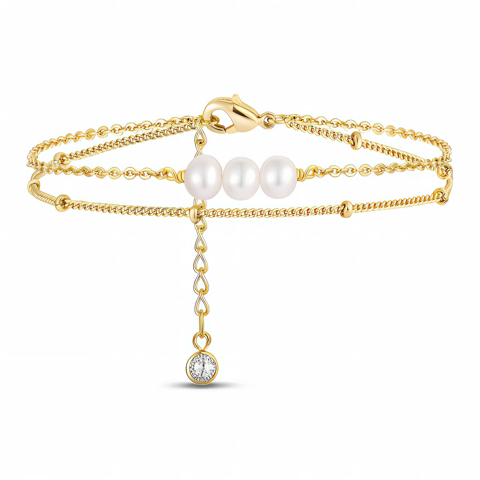 Bracelet, 18K Gold Plated Steel