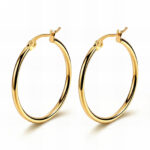 Earrings, 18K Gold Plated Steel