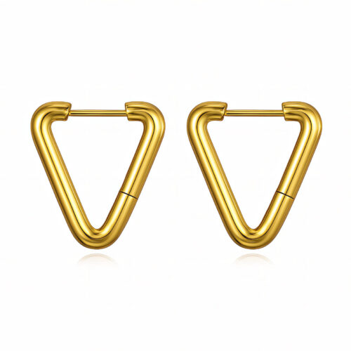 Earrings, 18K Gold Plated Steel