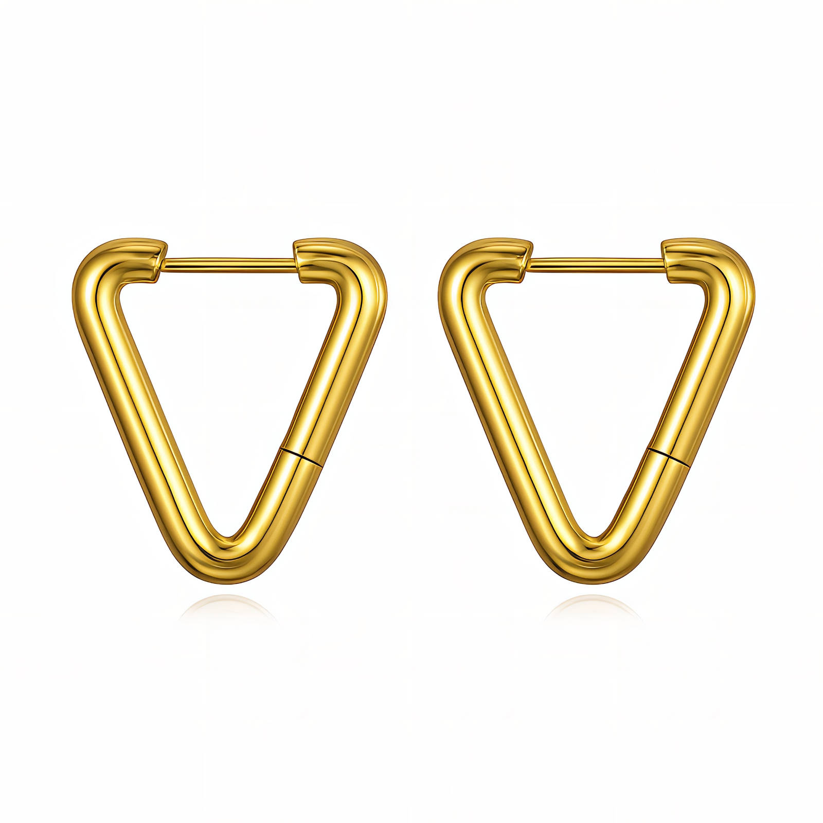 Earrings, 18K Gold Plated Steel