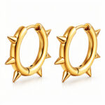 Earrings, 18K Gold Plated Steel