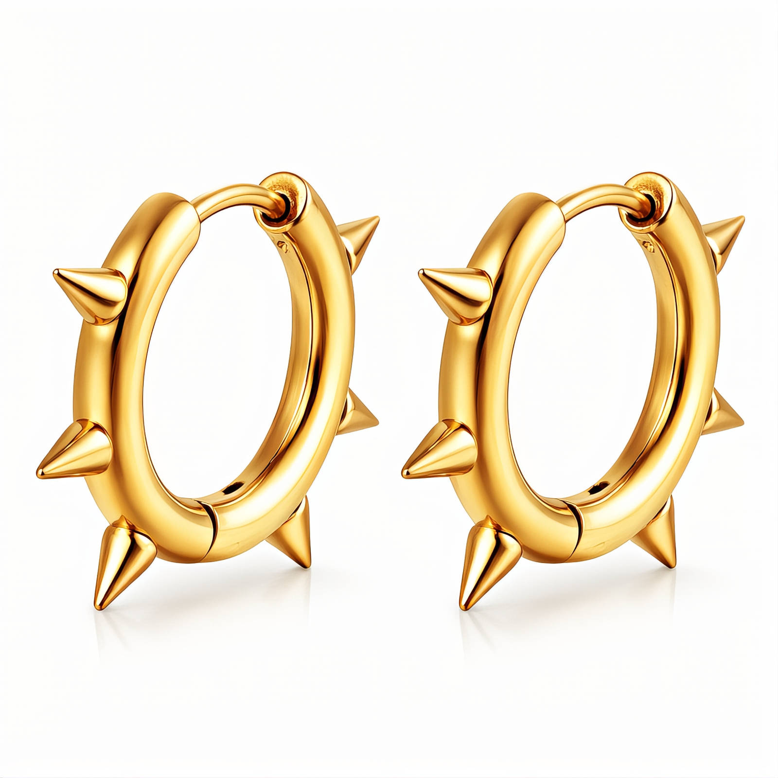 Earrings, 18K Gold Plated Steel
