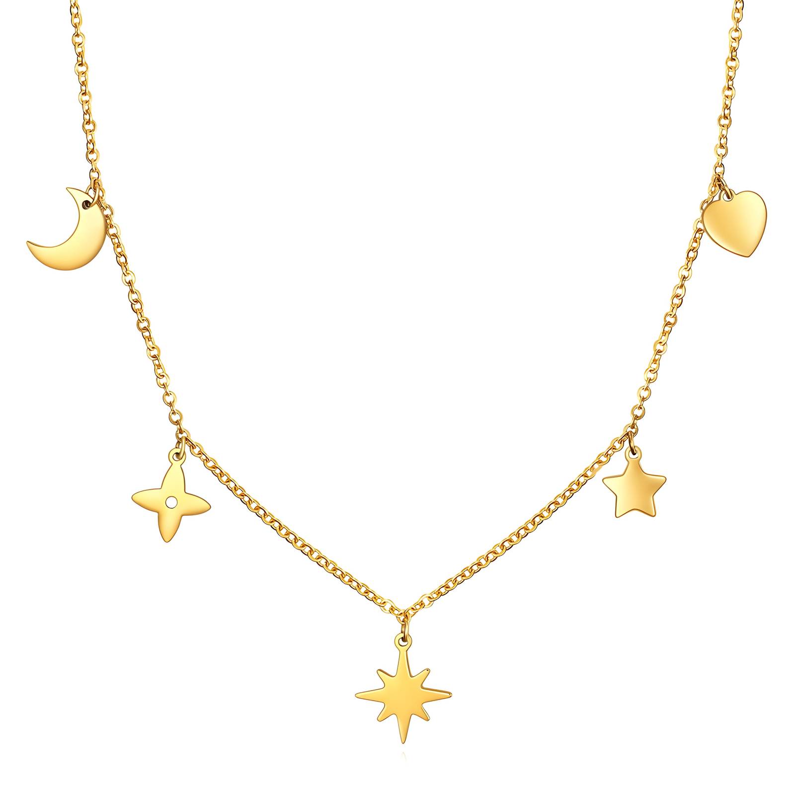 "Star" Necklace, 18K Gold Plated Steel