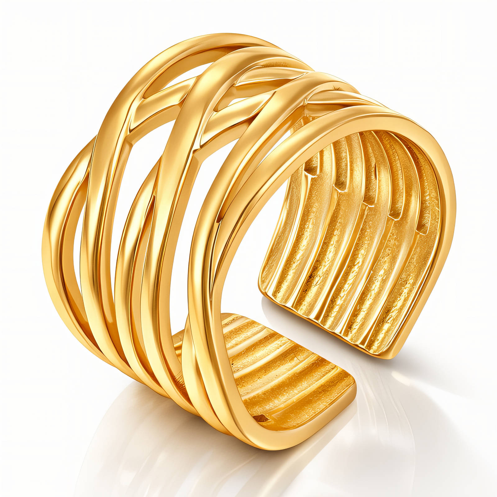 Ring, 18K Gold Plated Steel