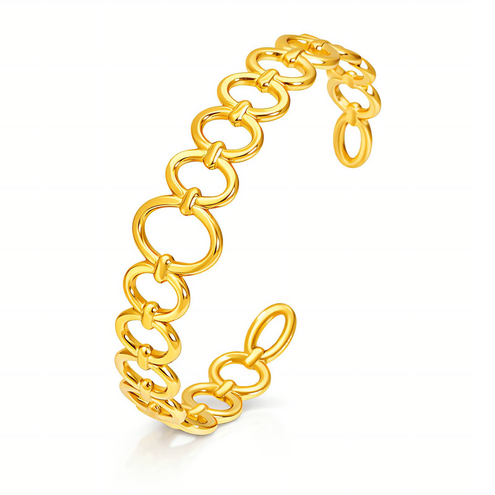 Bracelet, 18K Gold Plated Steel