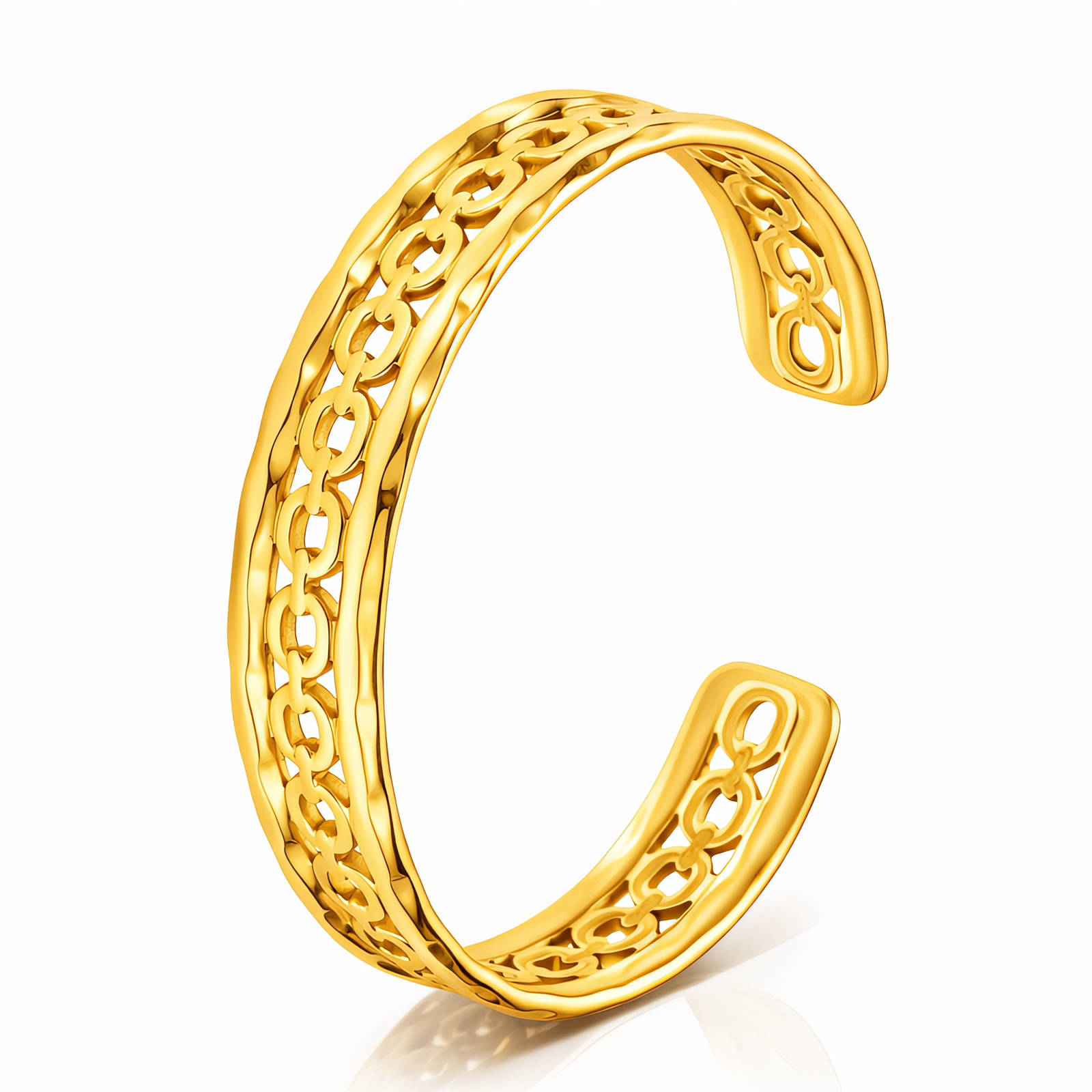 Bracelet, 18K Gold Plated Steel