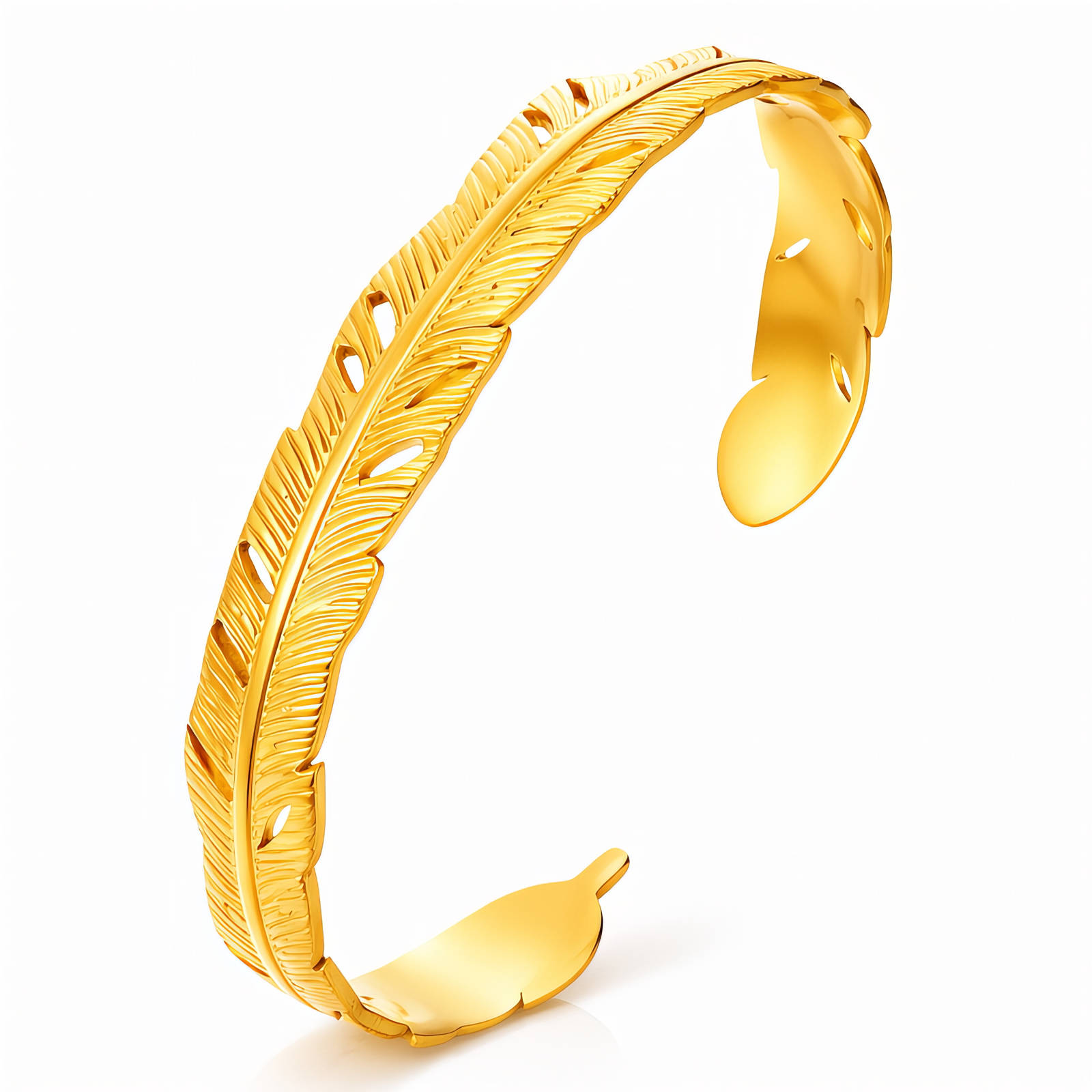 "Leaves" Bracelet, 18K Gold Plated Steel