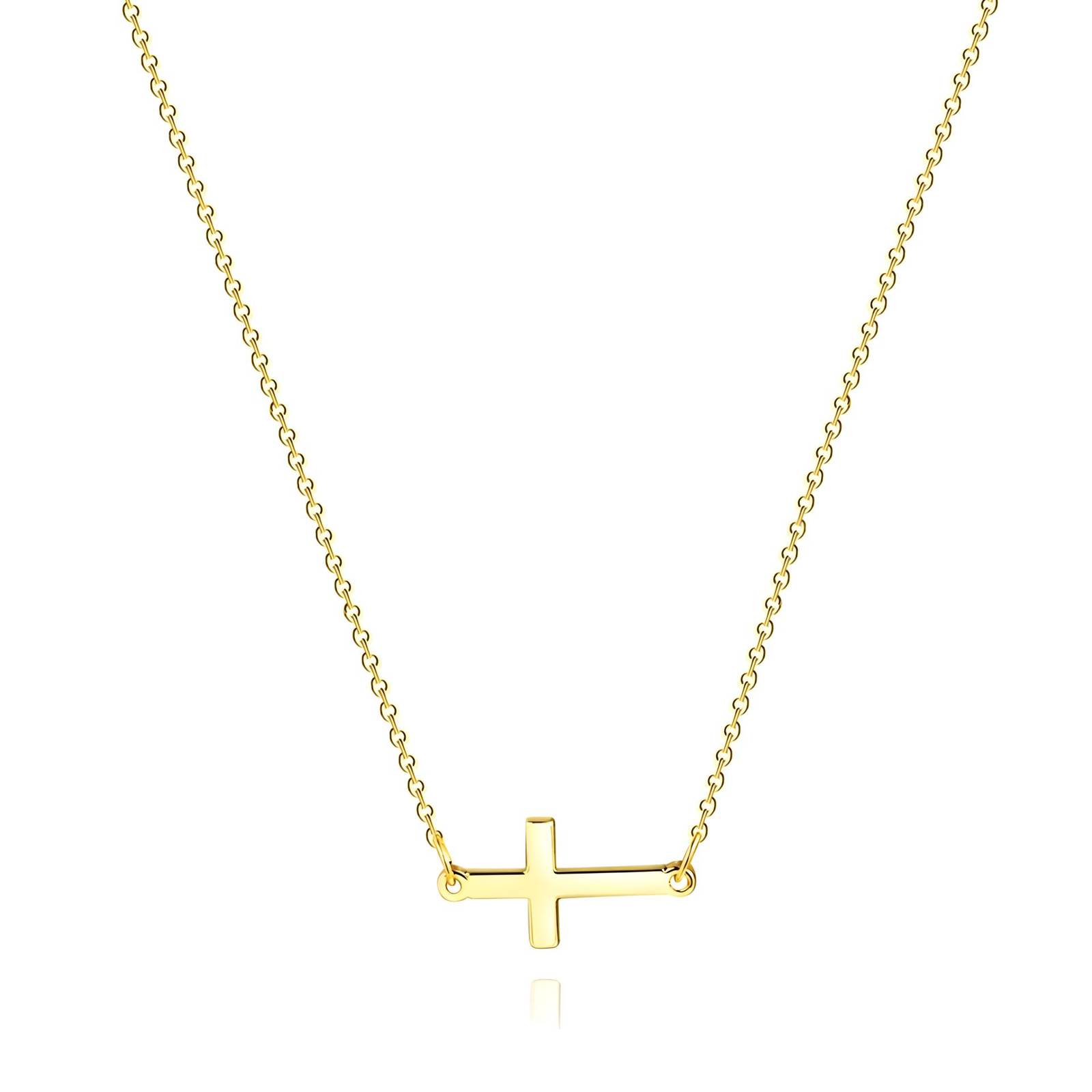 "Crosses" Necklace, 18K Gold Plated Steel