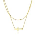 "Crosses" Necklace, 18K Gold Plated Steel