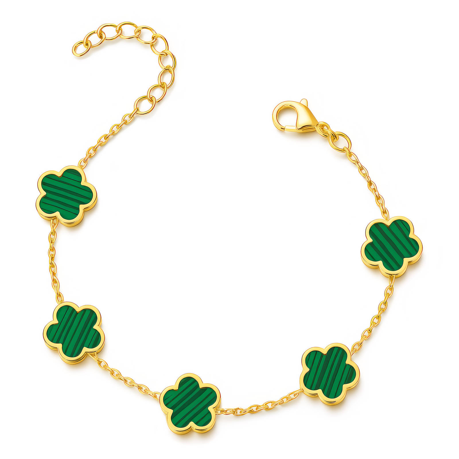 "Flowers" Bracelet, 18K Gold Plated Steel