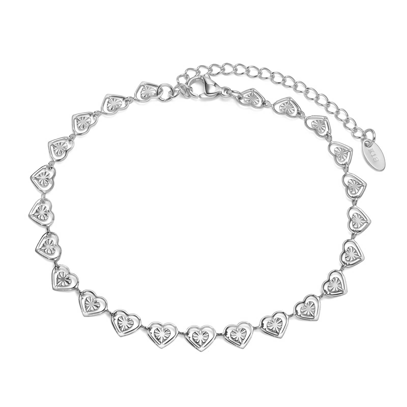 "Hearts" Bracelet, Stainless Steel