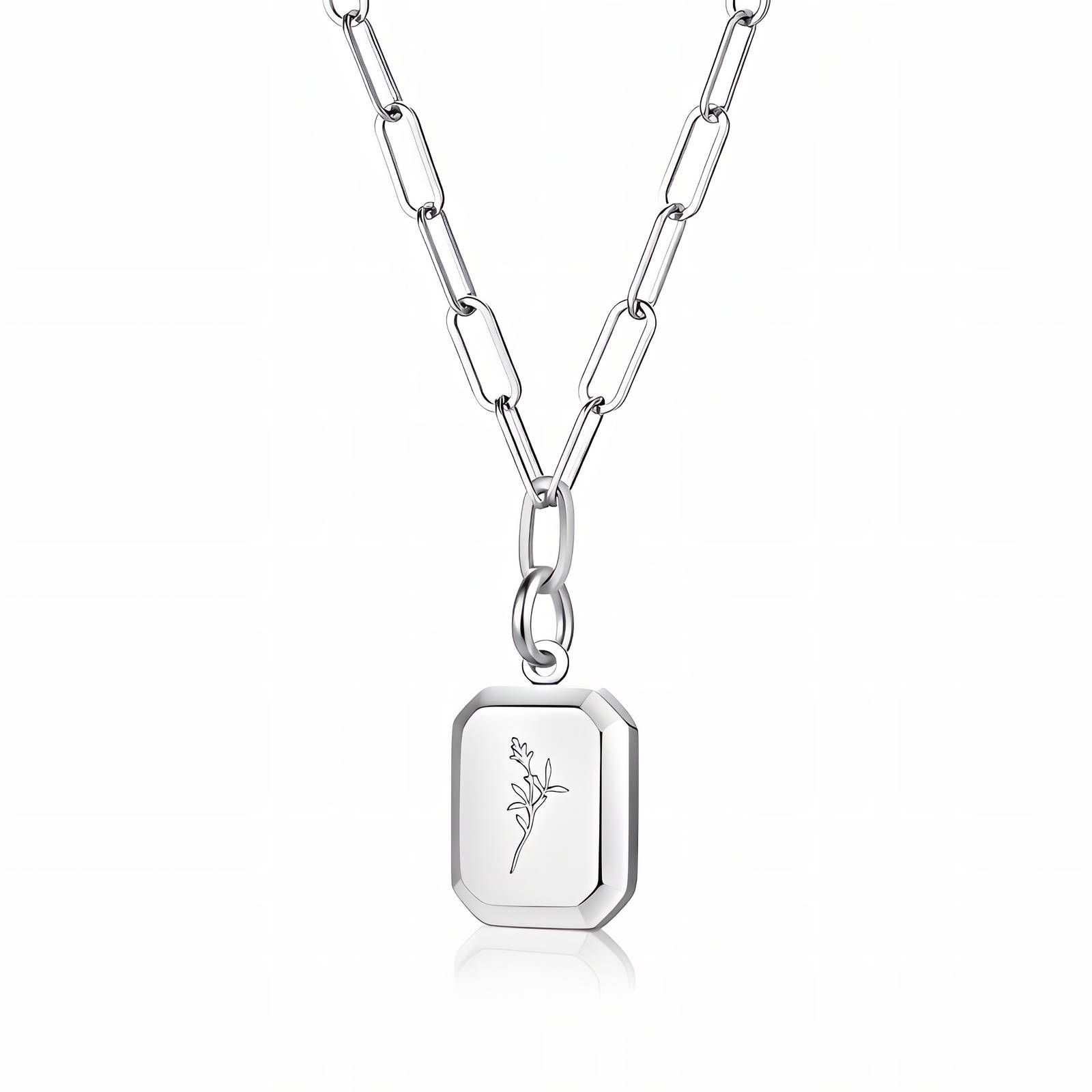 "Flower" Necklace, Stainless Steel