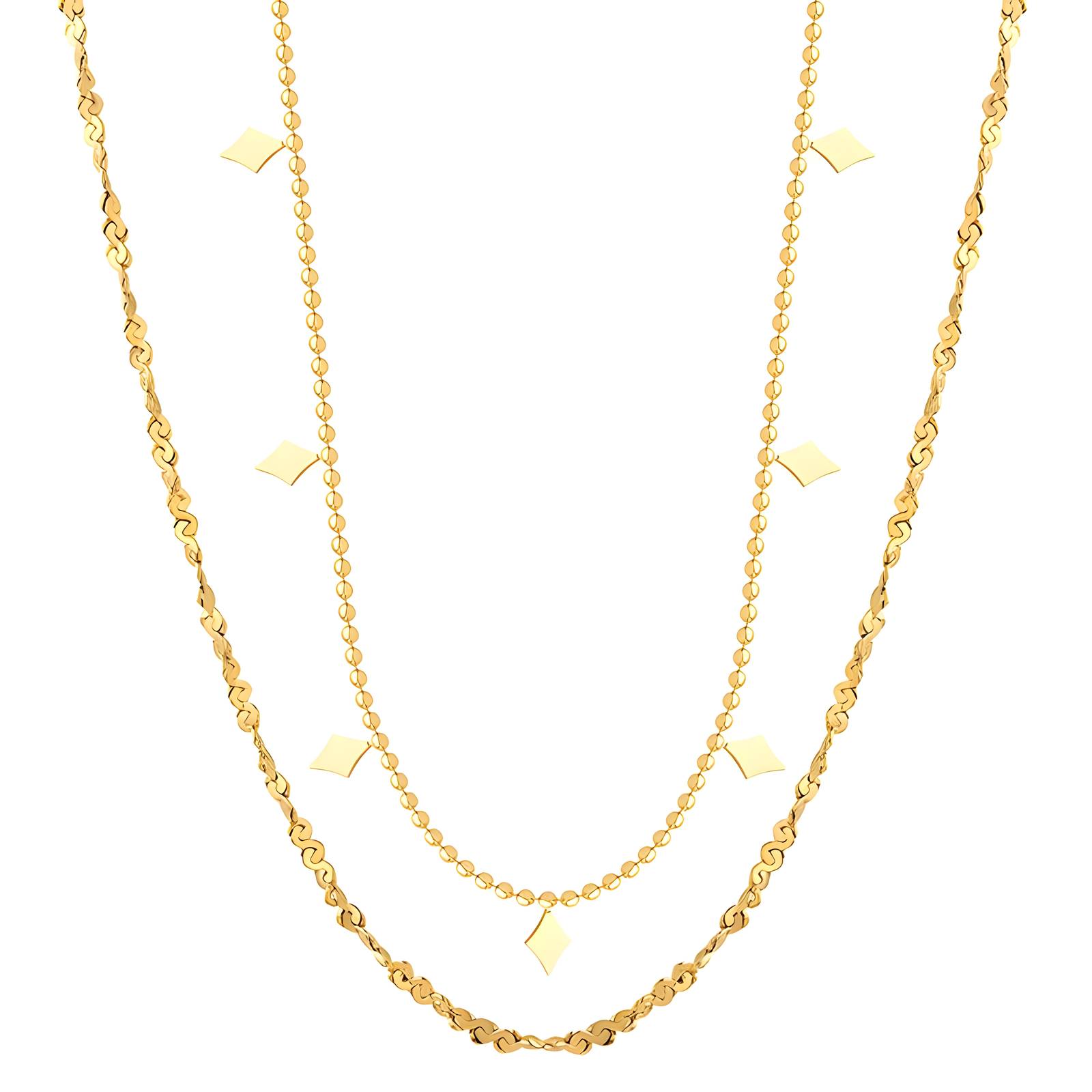 Necklace, 18K Gold Plated Steel