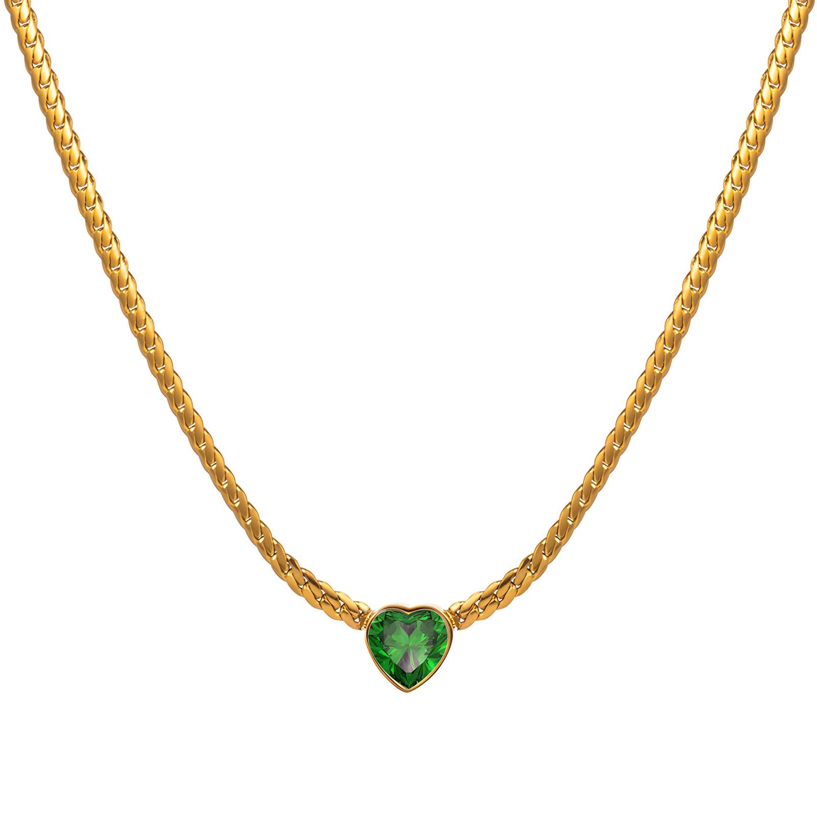"Heart" Necklace, 18K Gold Plated Steel