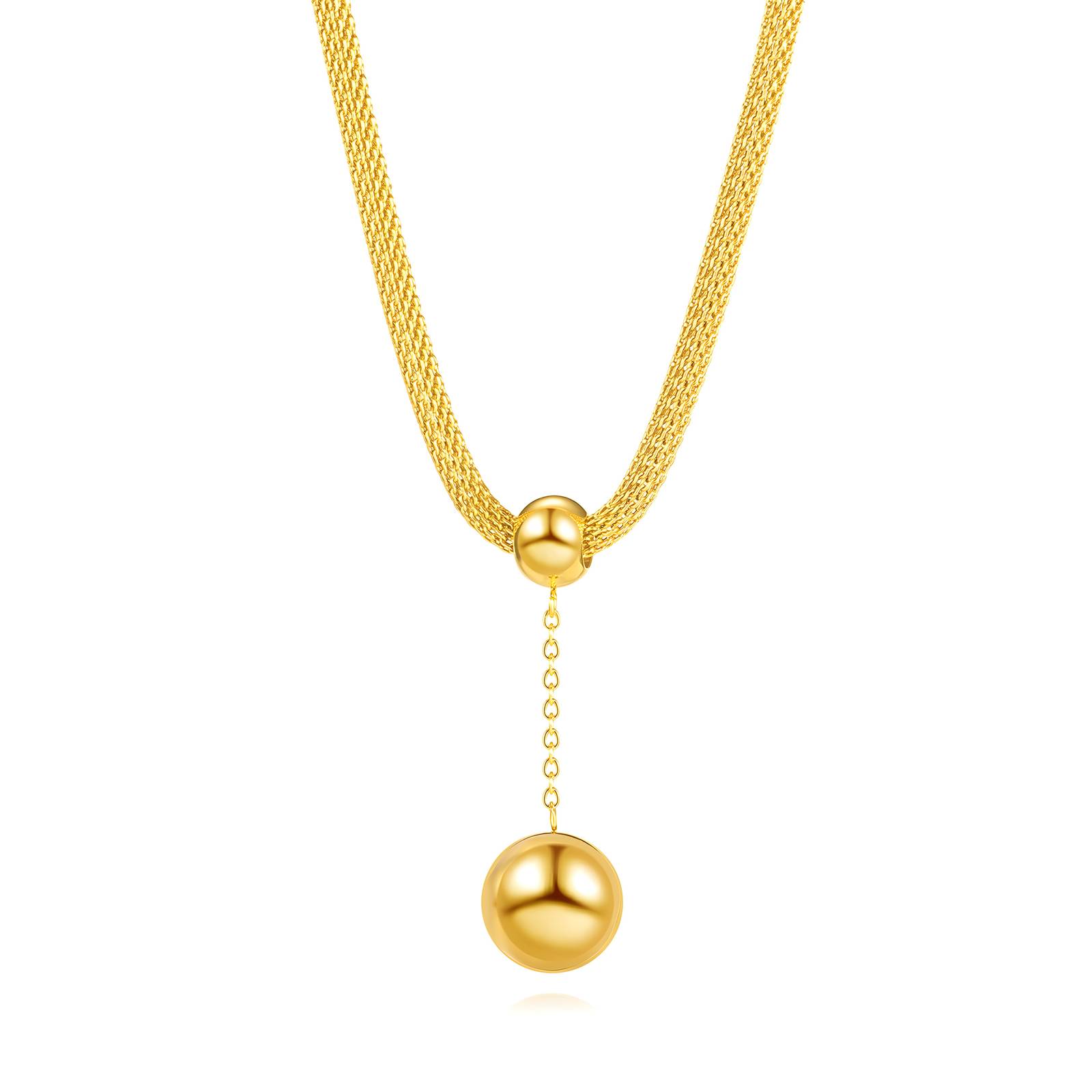 Necklace, 18K Gold Plated Steel