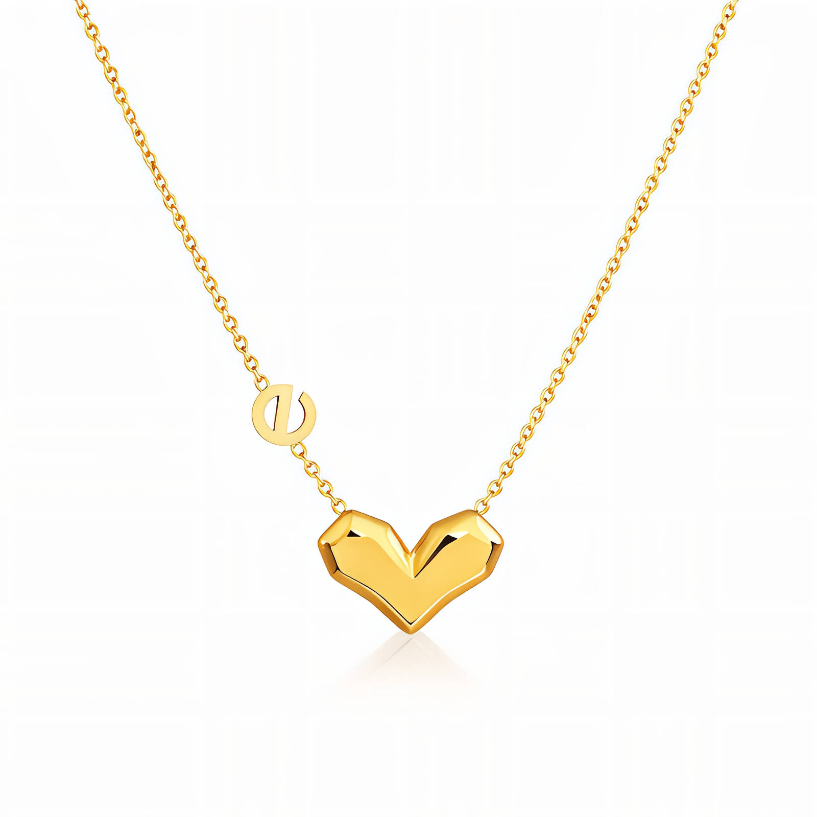 "Heart" Necklace, 18K Gold Plated Steel