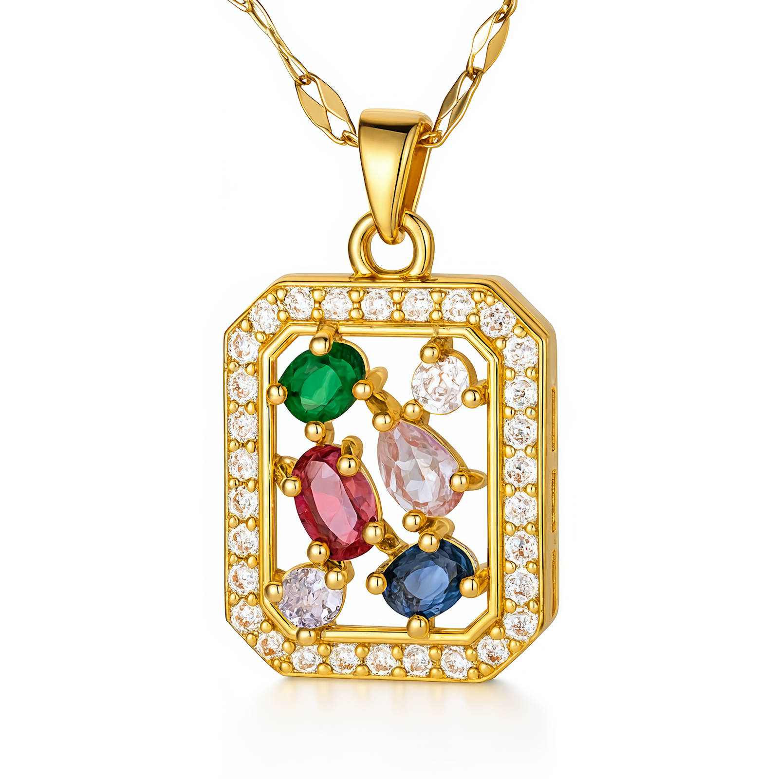 Necklace, 18K Gold Plated Steel