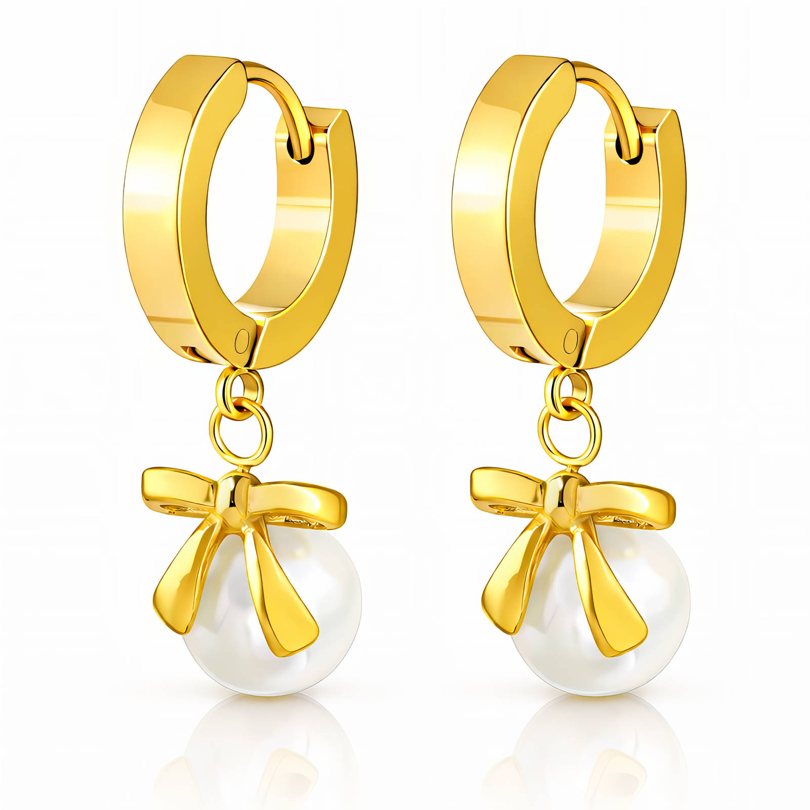 Earrings, 18K Gold Plated Steel