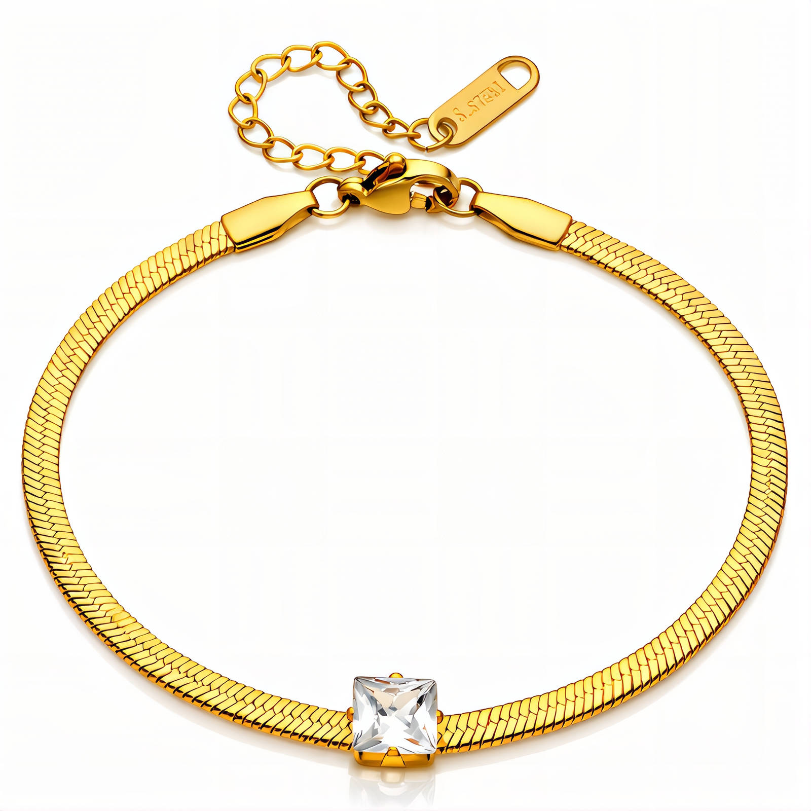 Bracelet, 18K Gold Plated Steel