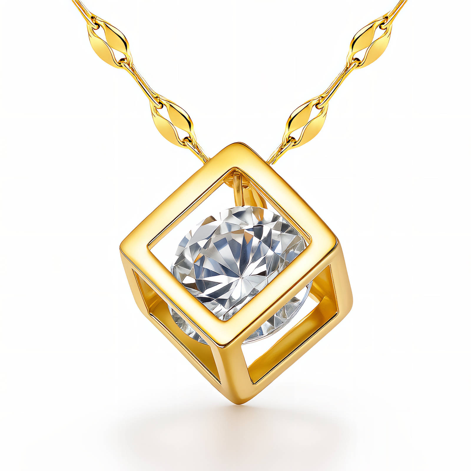 Necklace, 18K Gold Plated Steel