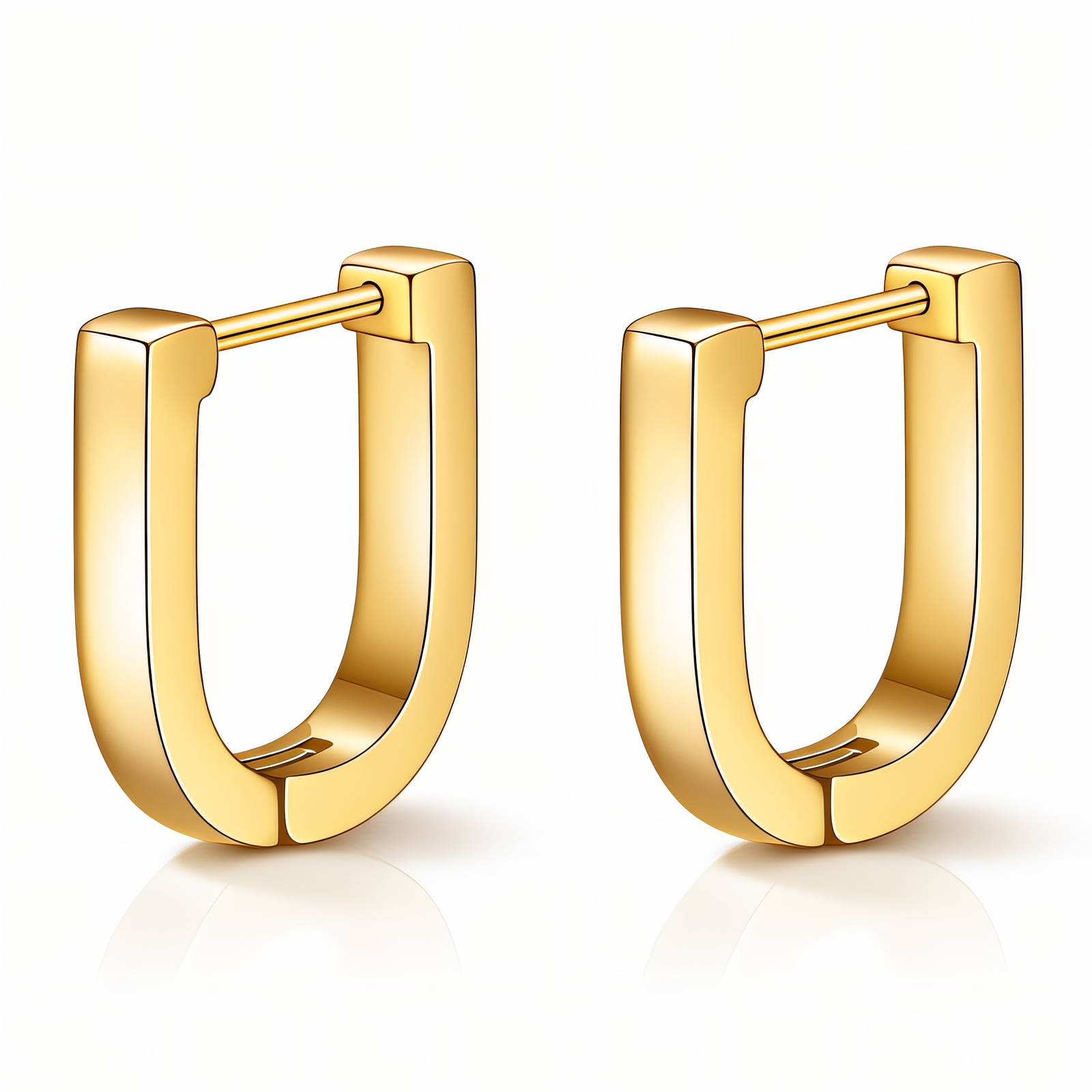 Earrings, 18K Gold Plated Steel