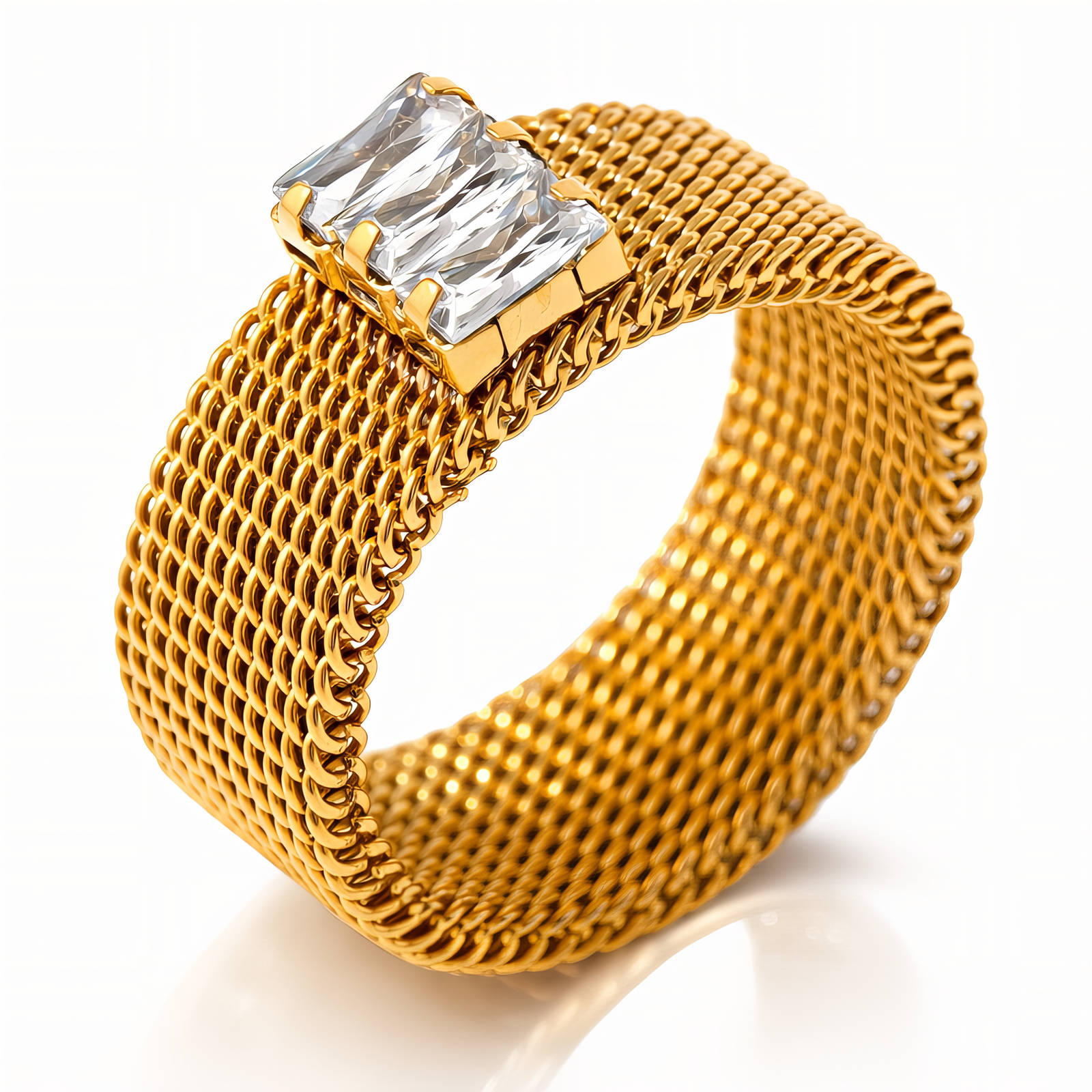 Ring, 18K Gold Plated Steel