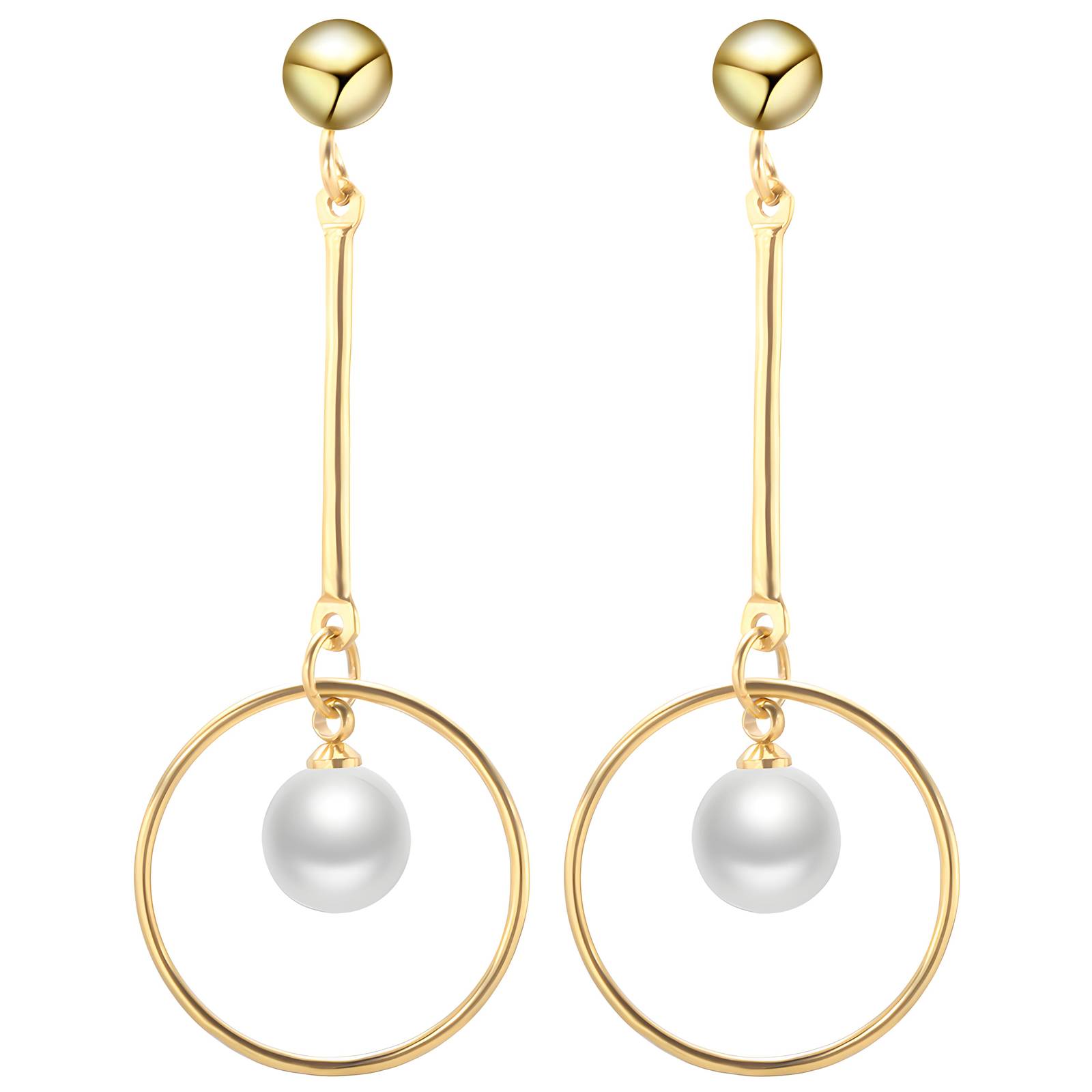 Earrings, 18K Gold Plated Steel