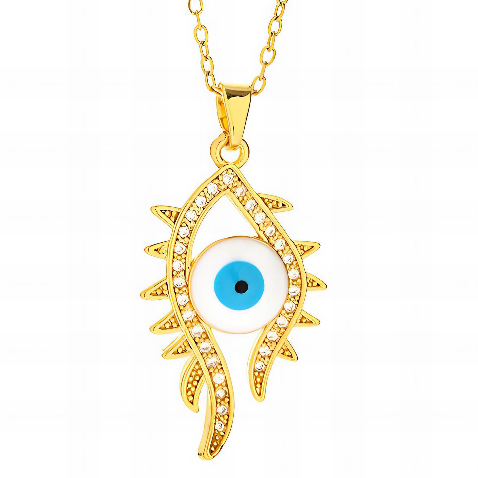 "evil eye" Necklace, 18K Gold Plated Steel