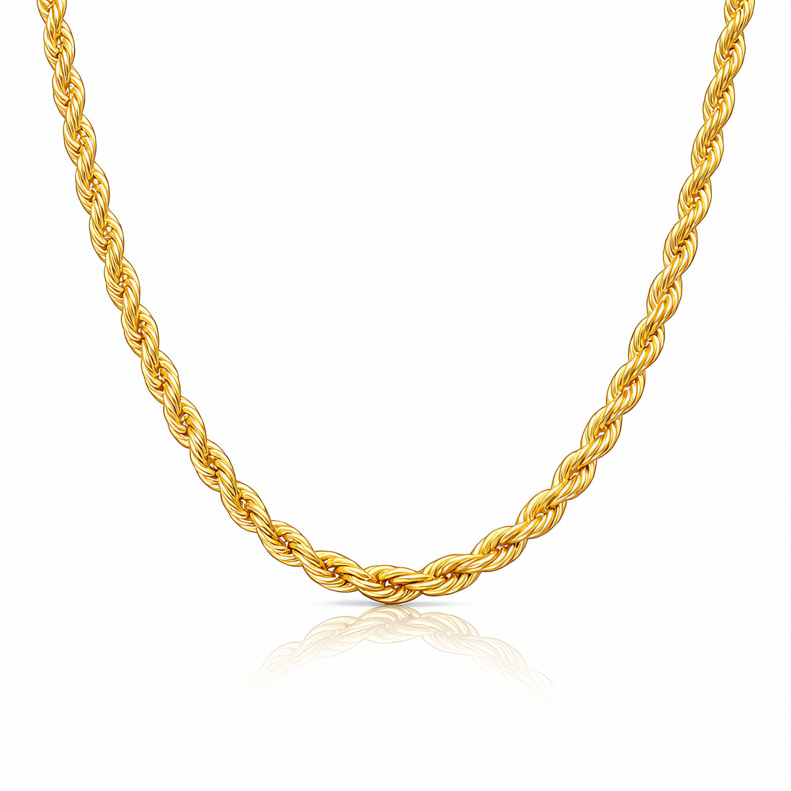 Necklace, 18K Gold Plated Steel