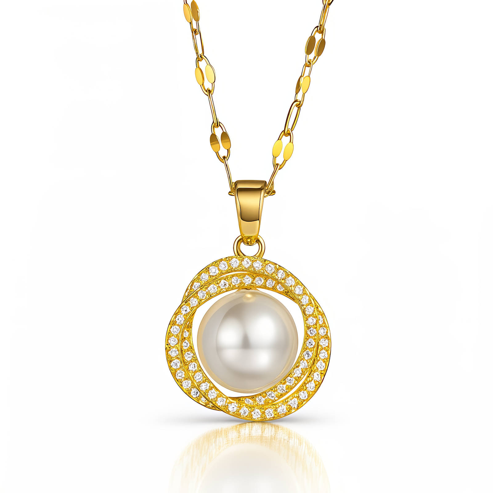 Necklace, 18K Gold Plated Steel