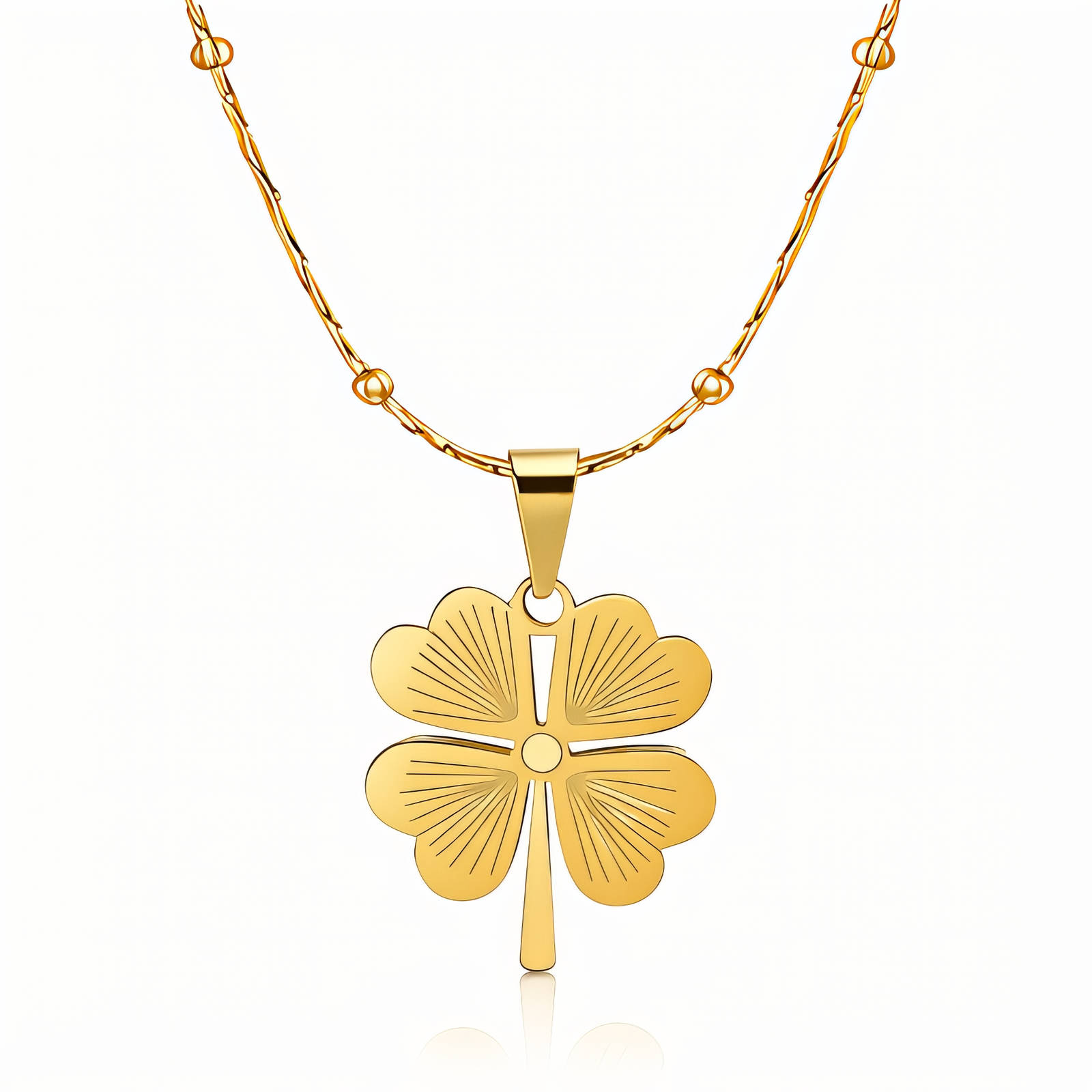 Necklace, 18K Gold Plated Steel
