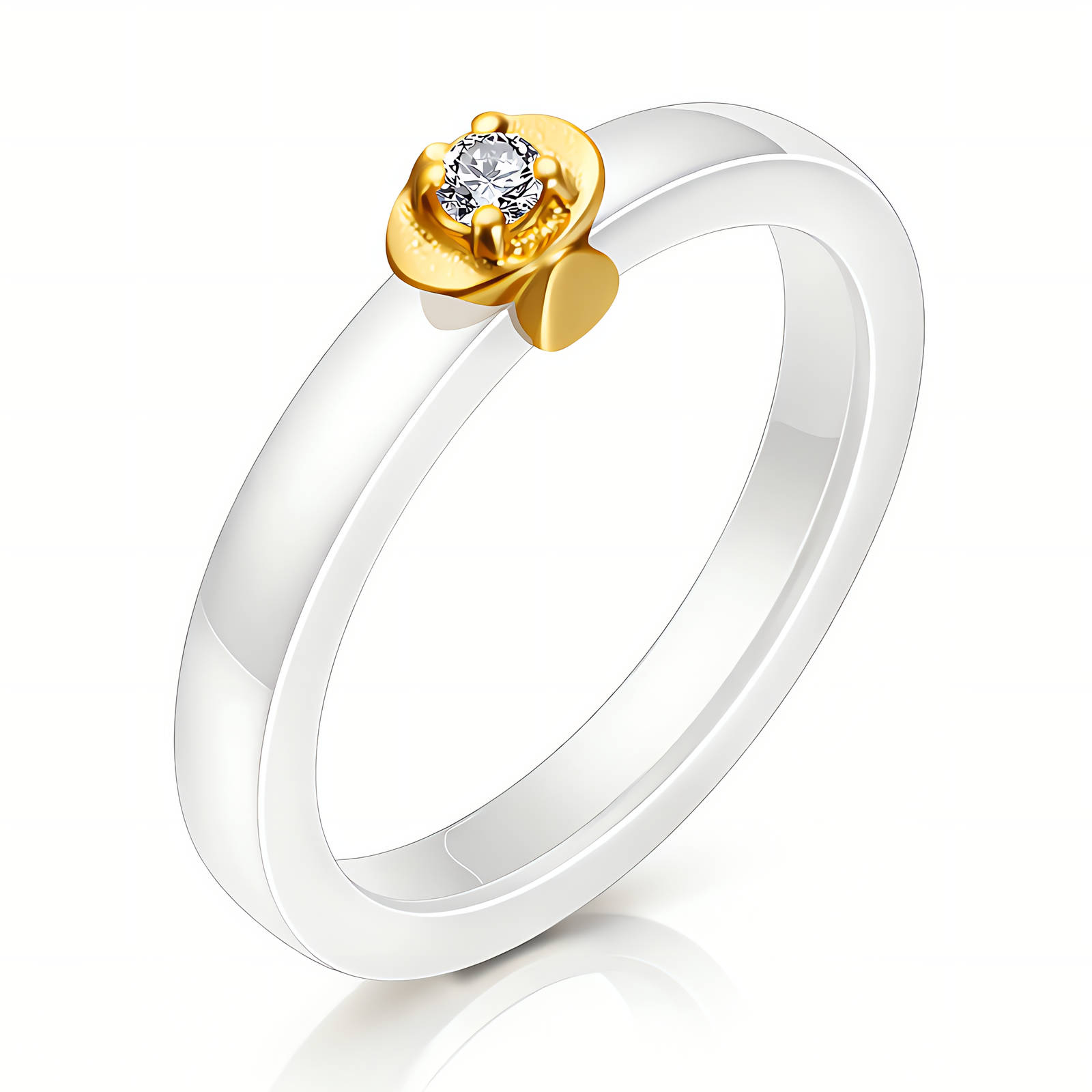 Ring, 18K Gold Plated Steel
