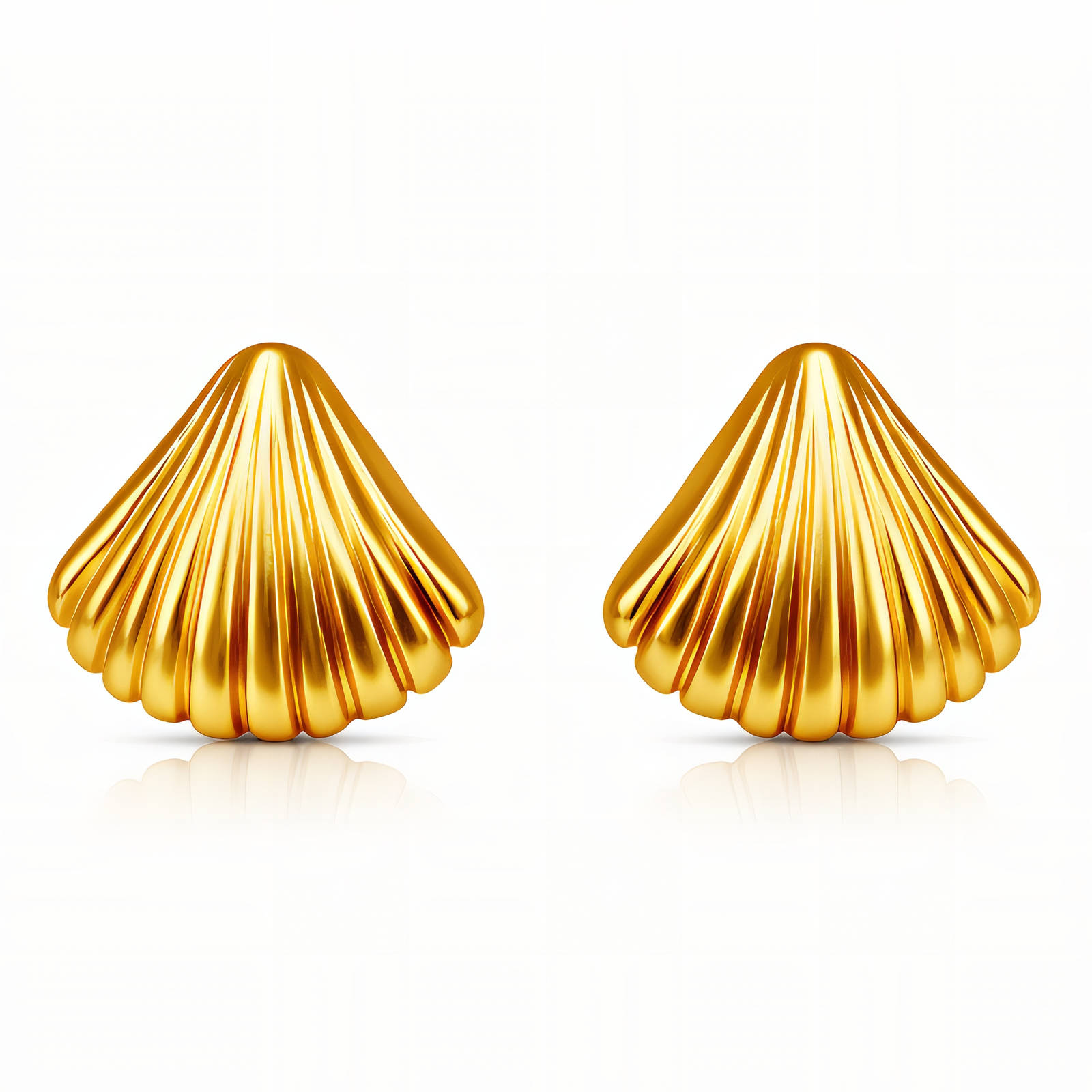 "Seashells" Earrings, 18K Gold Plated Steel