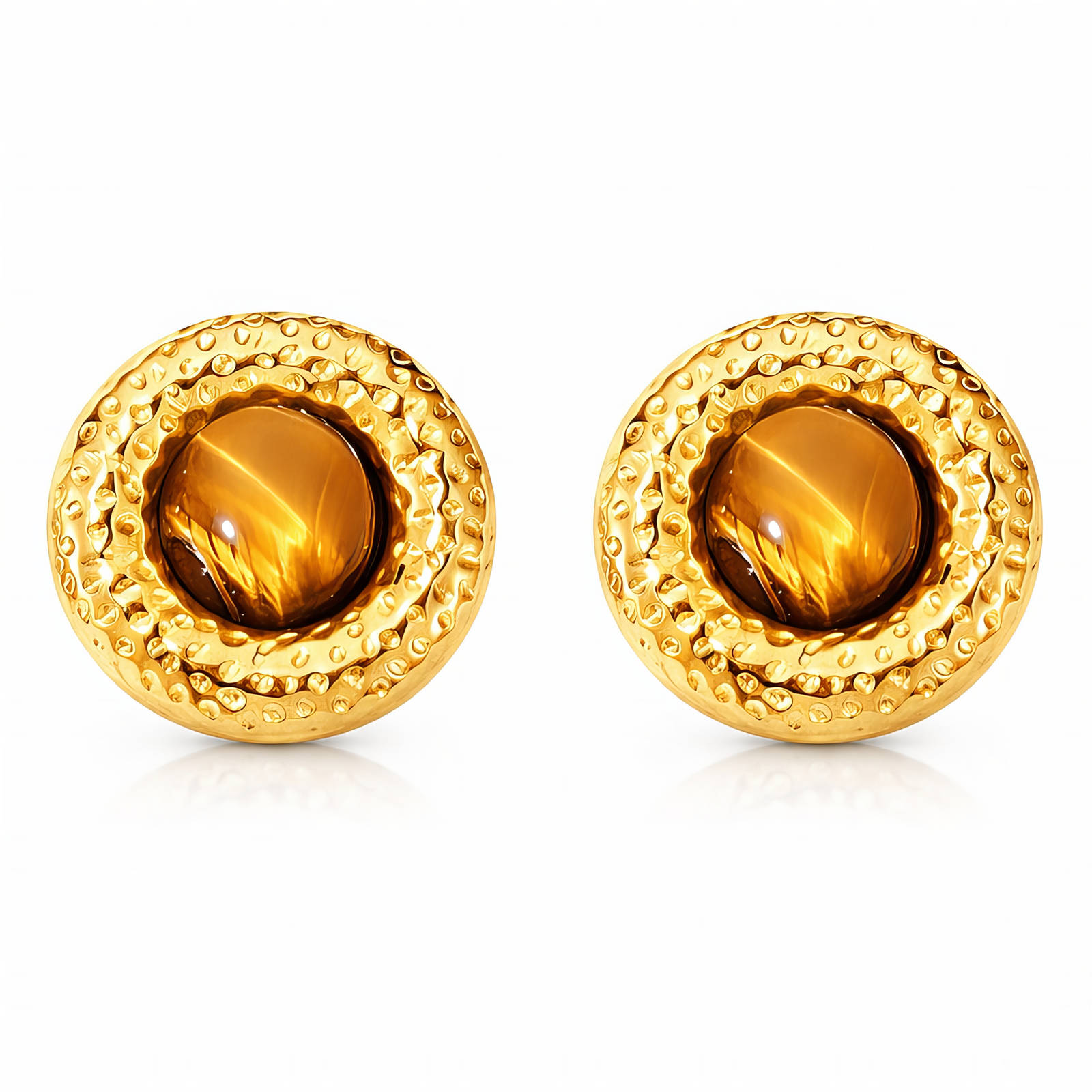 "Flowers" Earrings, 18K Gold Plated Steel