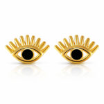 "Evil Eyes" Earrings, 18K Gold Plated Steel
