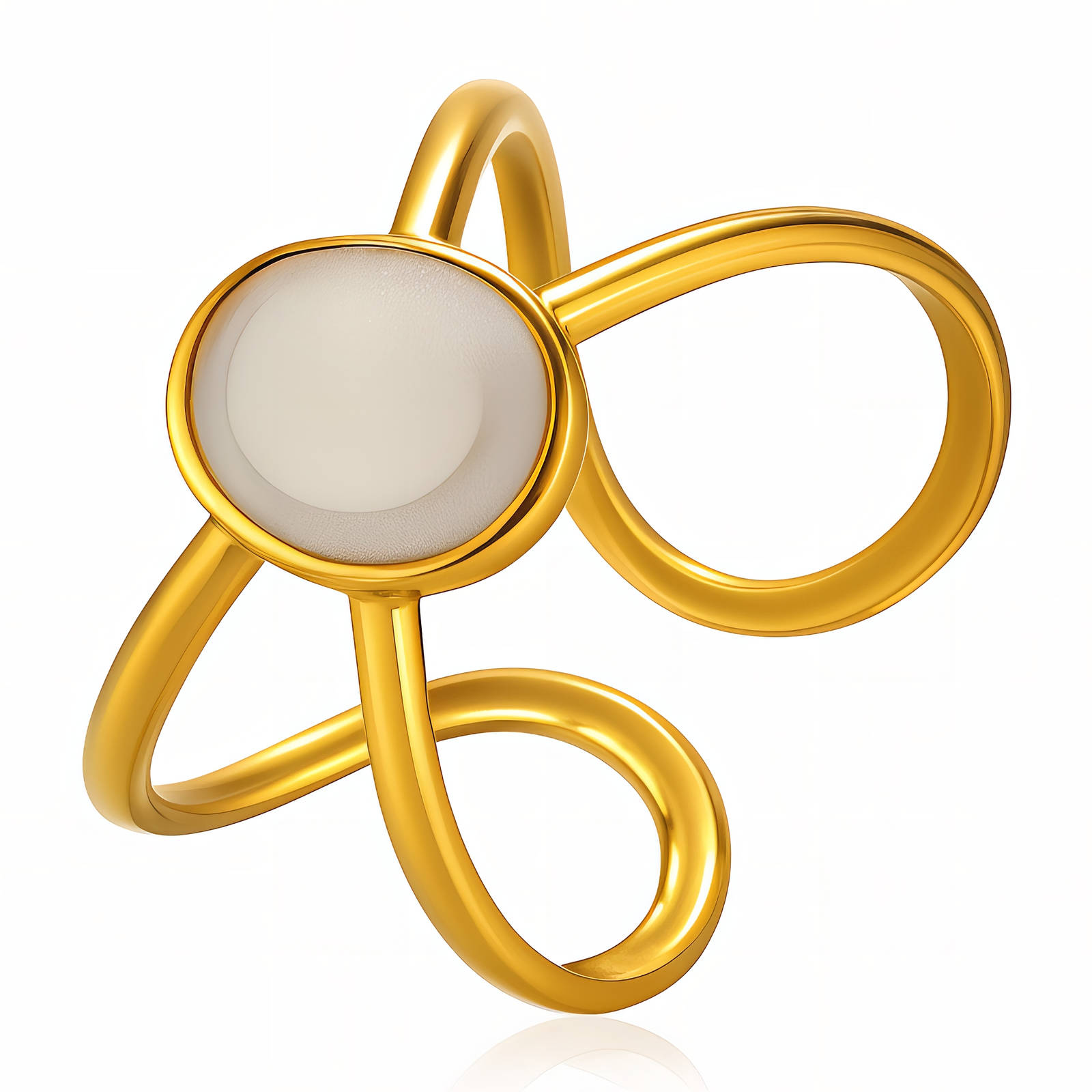 Ring, 18K Gold Plated Steel