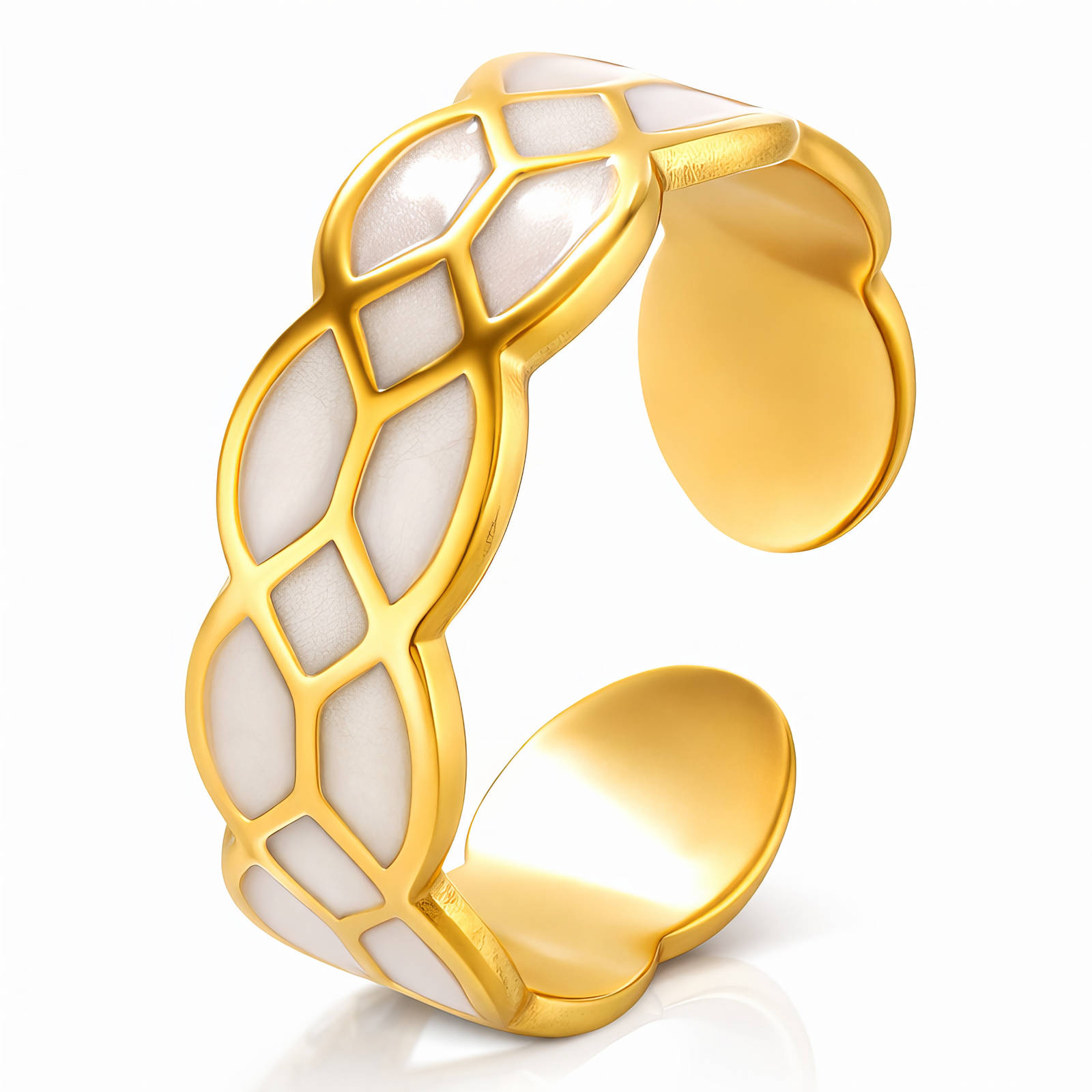 Ring, 18K Gold Plated Steel