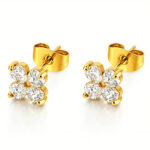 Earrings, 18K Gold Plated Steel