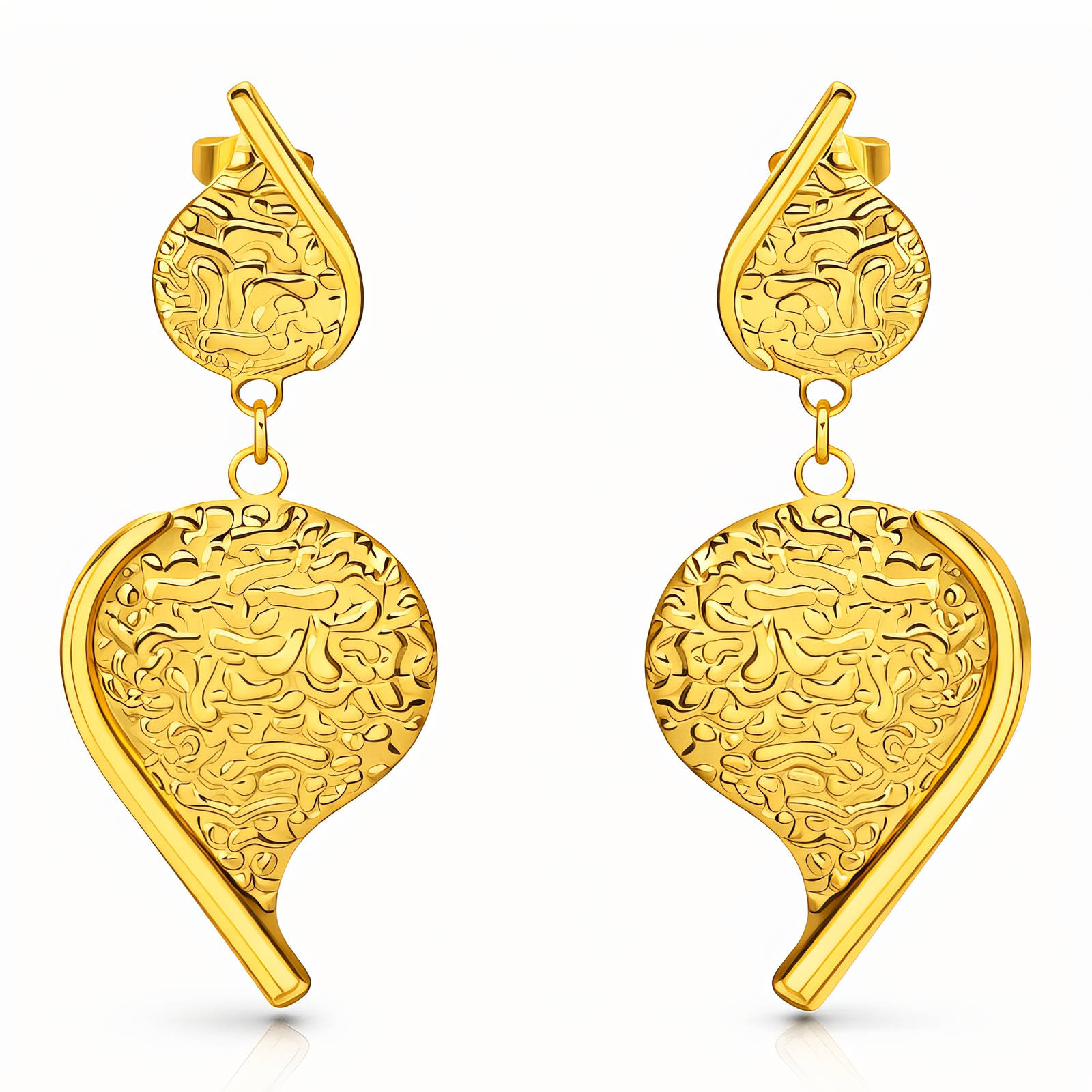 Earrings, 18K Gold Plated Steel