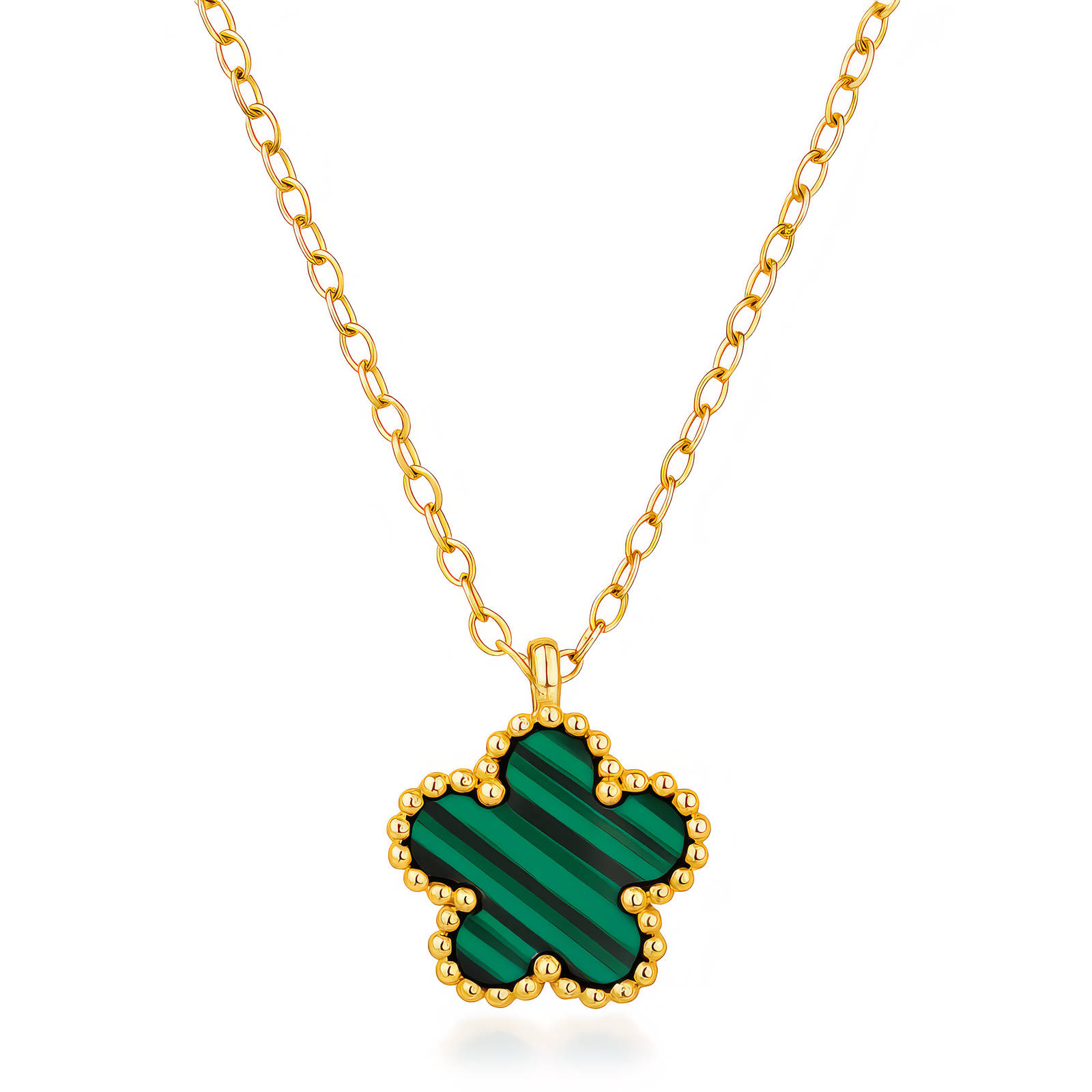 "Flower" Necklace, 18K Gold Plated Steel