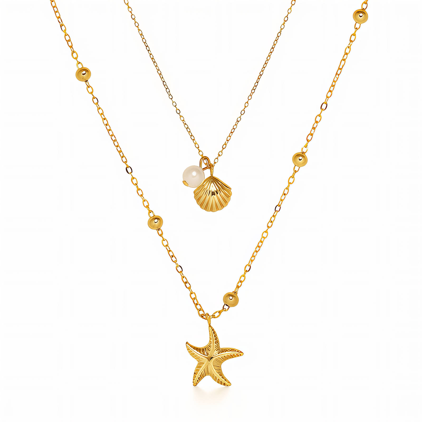 Necklace, 18K Gold Plated Steel